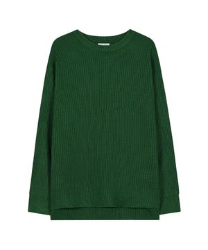 86-IRO318 라운드 사이드 슬릿 하찌니트 그린