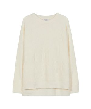 86-IRO318 라운드 사이드 슬릿 하찌니트 크림