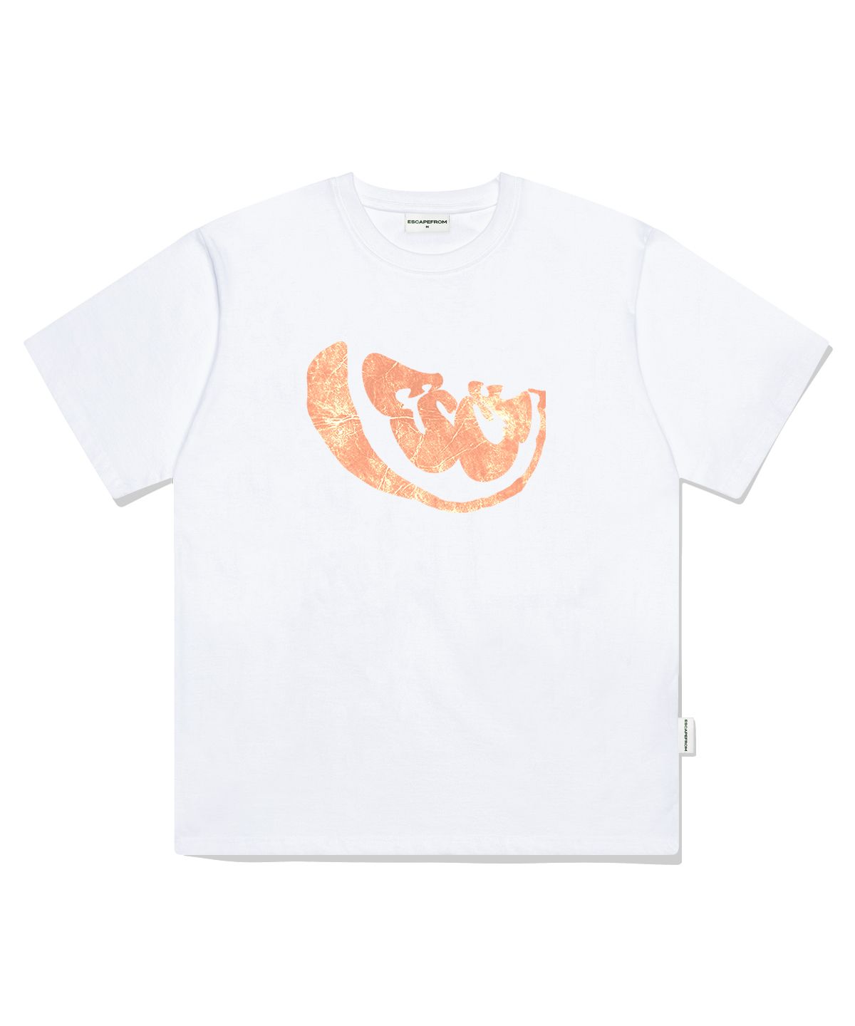 이스케이프프롬(ESCAPEFROM) 오렌지 ESCF FRUIT STAMP 프린트 오버핏 반팔티 화이트