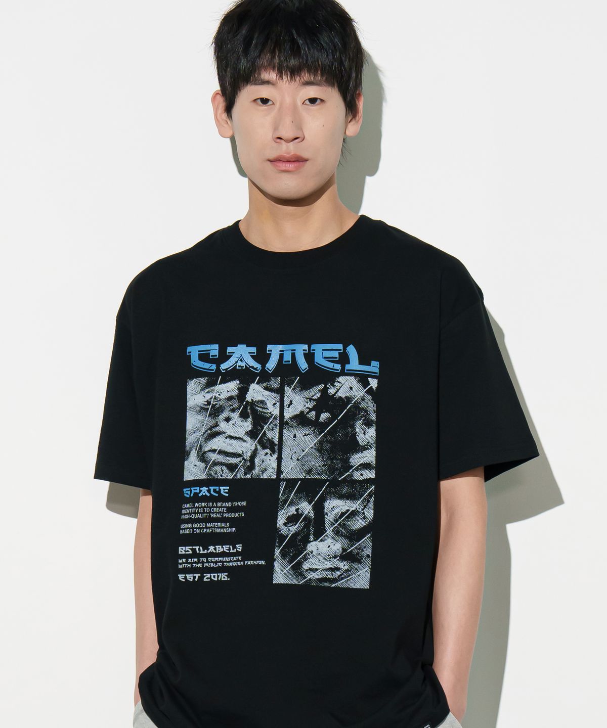 카멜워크(CAMEL WORK) 카멜 클래식 미스 반팔티셔츠(블랙)