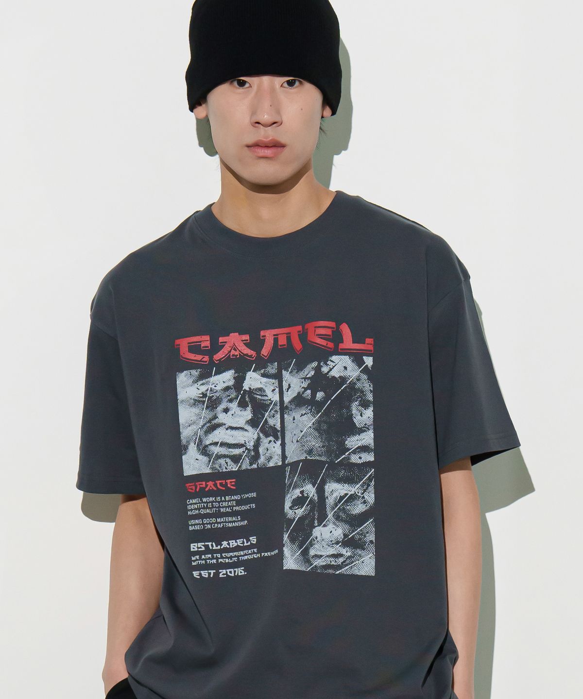 카멜워크(CAMEL WORK) 카멜 클래식 미스 반팔티셔츠(차콜)