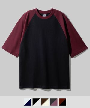 더블코튼 레글런 반팔티셔츠 블랙 SJST1456