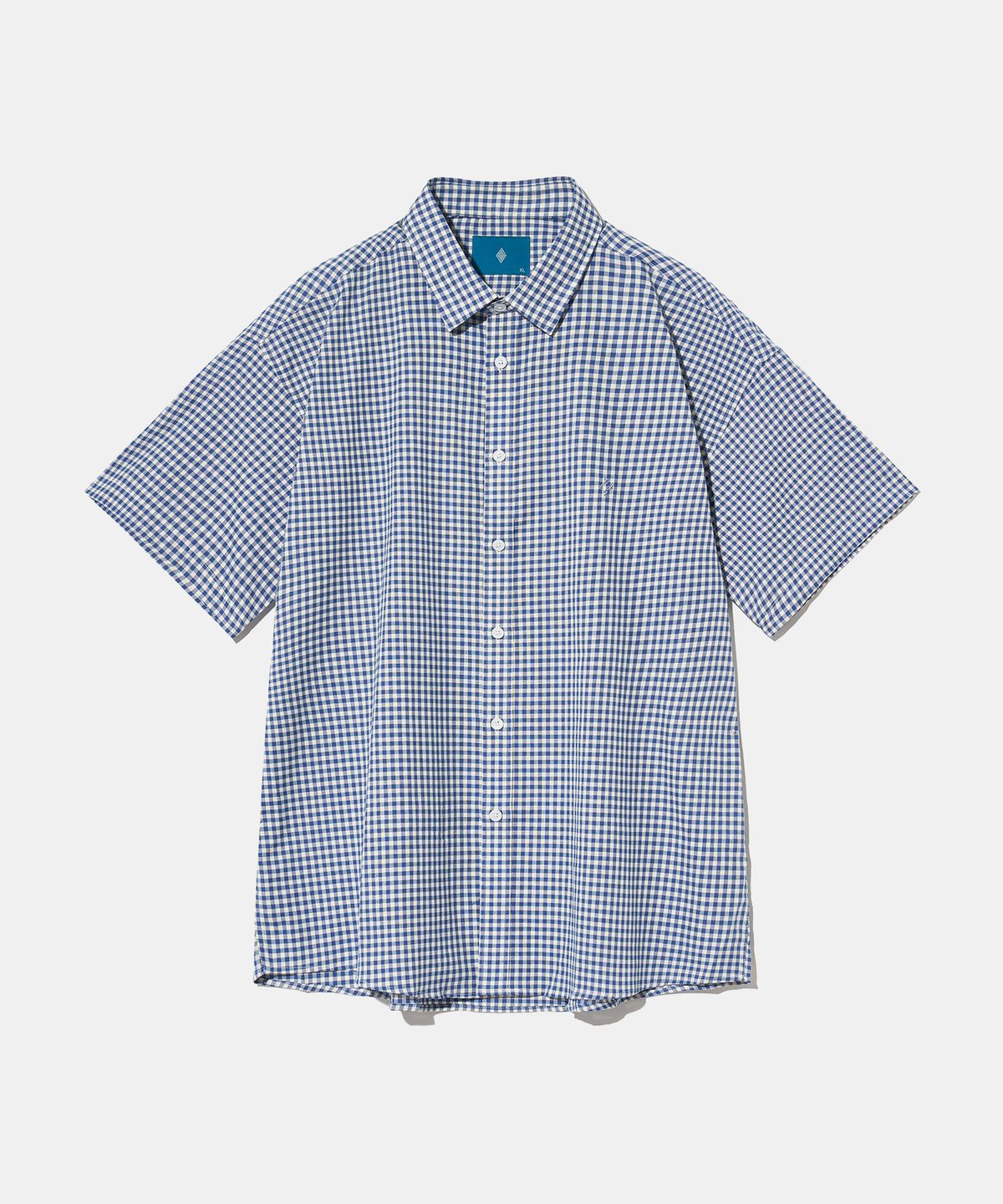 다이아몬드 레이라(DIAMOND LAYLA) Gingham Check 1/2 shirt S143  Blue