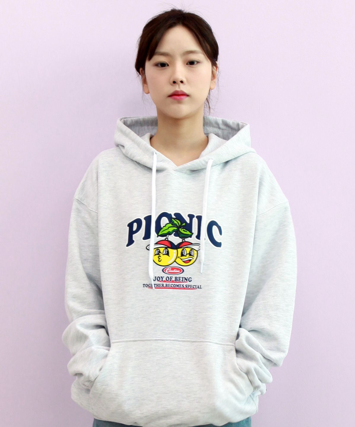 트립션(TRIPSHION) YELLOW BALL PICNIC 그래픽 후드티 - 9 컬러
