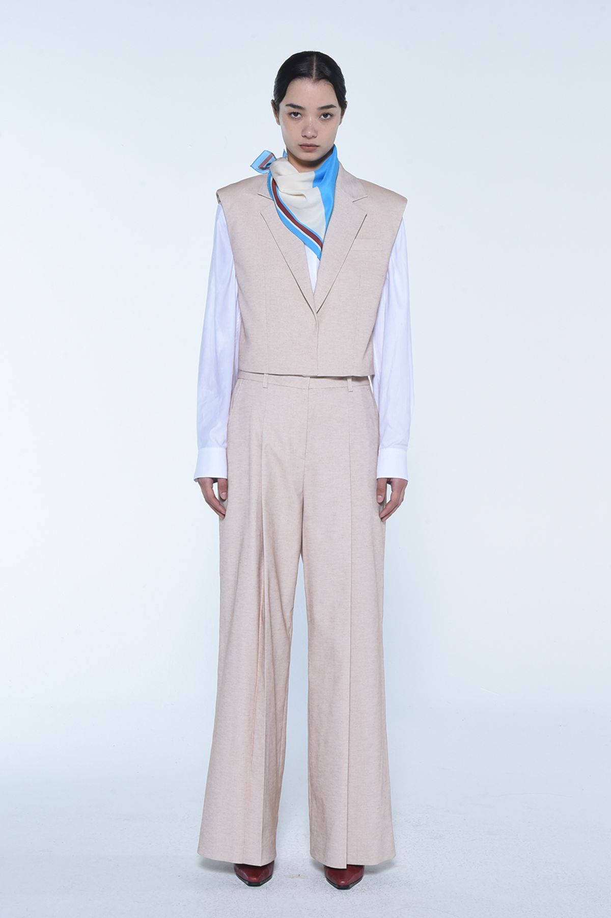 더발론(THE BALLON) LINEN ONE TUCK WIDE PANTS - ORANGE