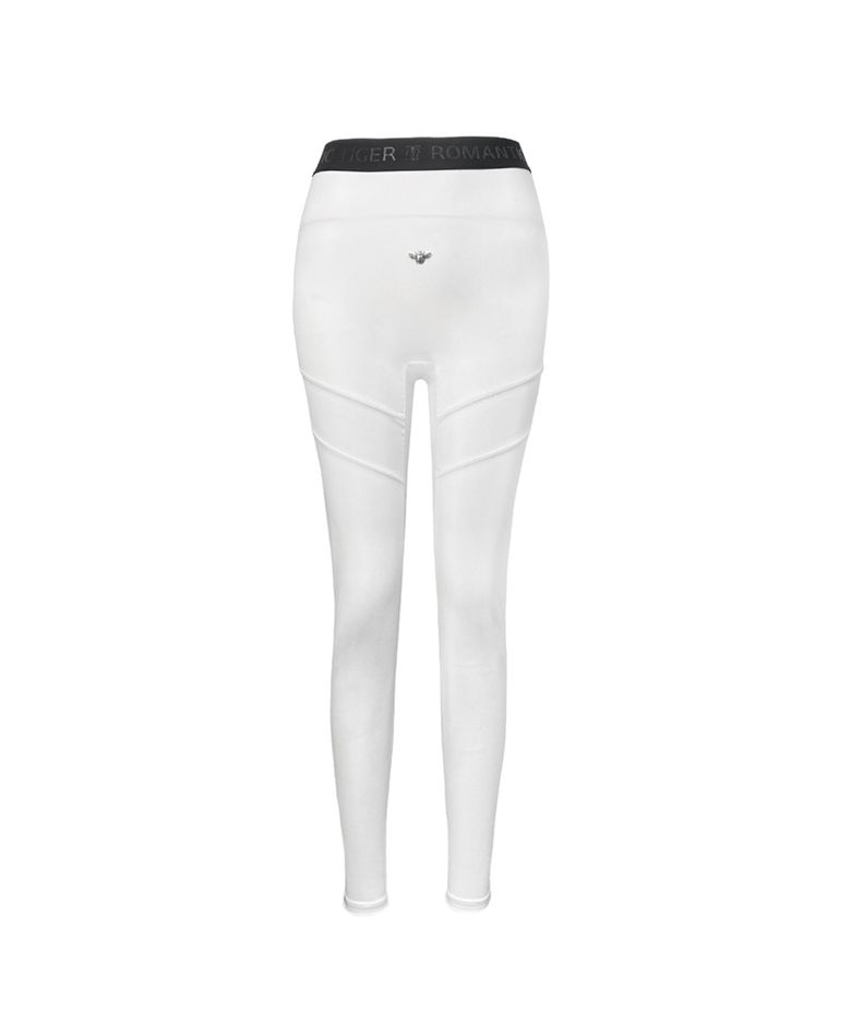 chrome beetle mesh cut white leggings