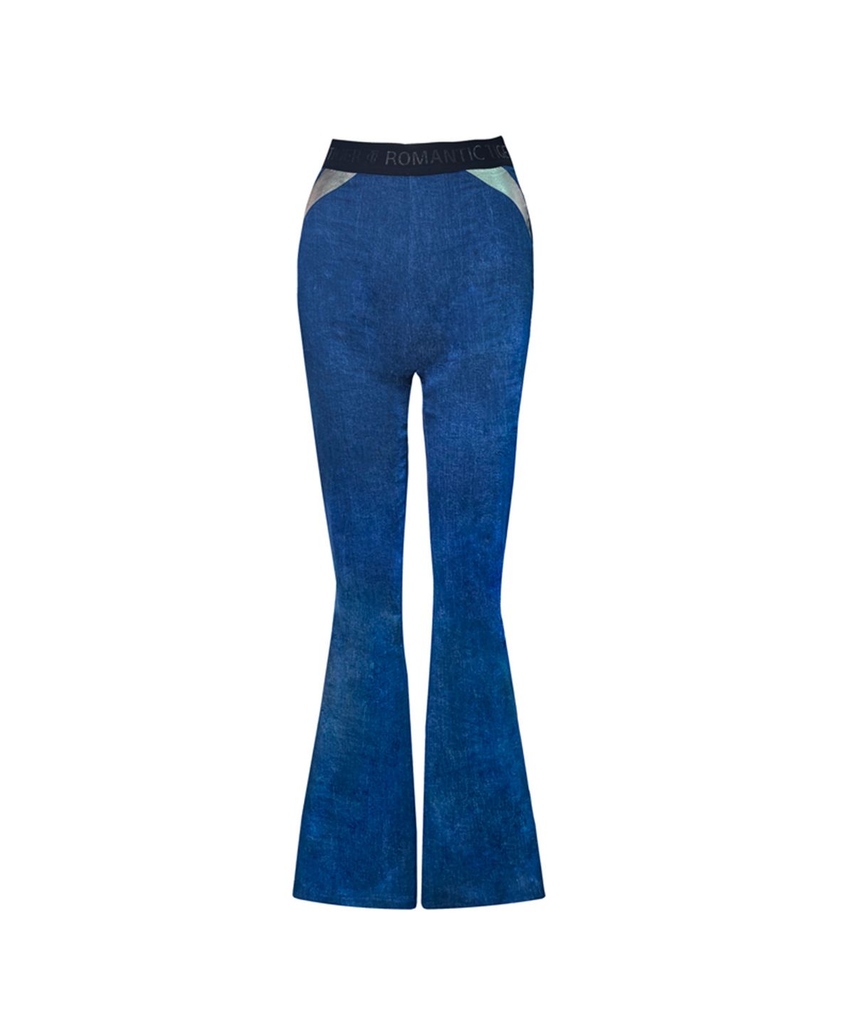 로맨틱타이거(ROMANTIC TIGER) silver patch bootcut jeans