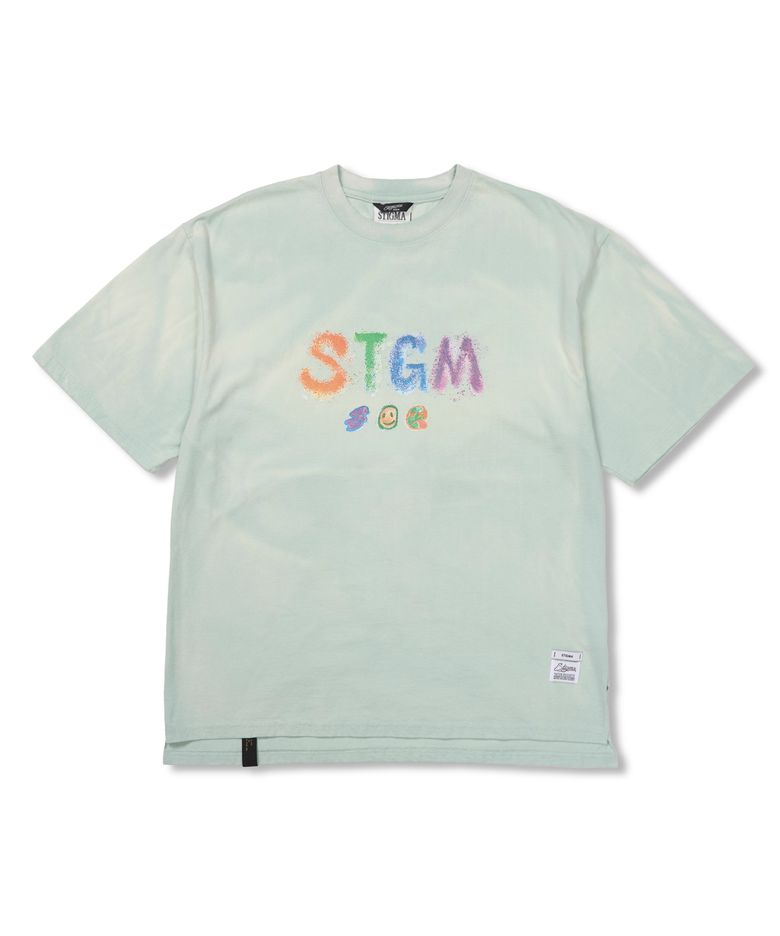 Crayon STGM Vintage-Like Washed Oversized Short Sleeves T-Shirts Sky Blue