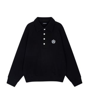 오버사이즈 카라 스웻 셔츠 [블랙]