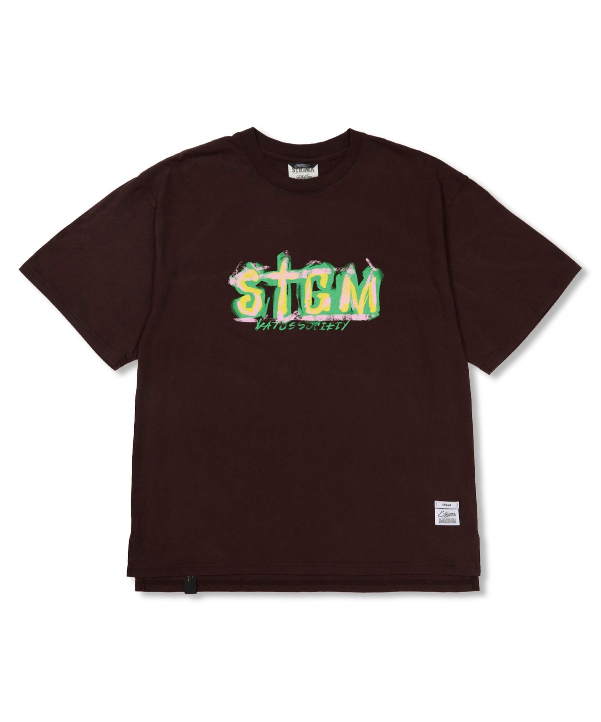 스티그마(STIGMA) Home Vintage-Like Washed Oversized Short Sleeves T-Shirts Brown