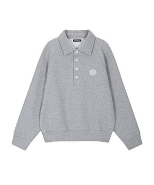 오버사이즈 카라 스웻 셔츠 [그레이]