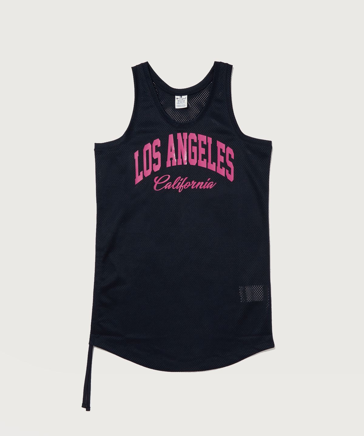 챔피온(CHAMPION) 여성 러버프린트 메쉬 슬리브리스 탑 Normal Navy