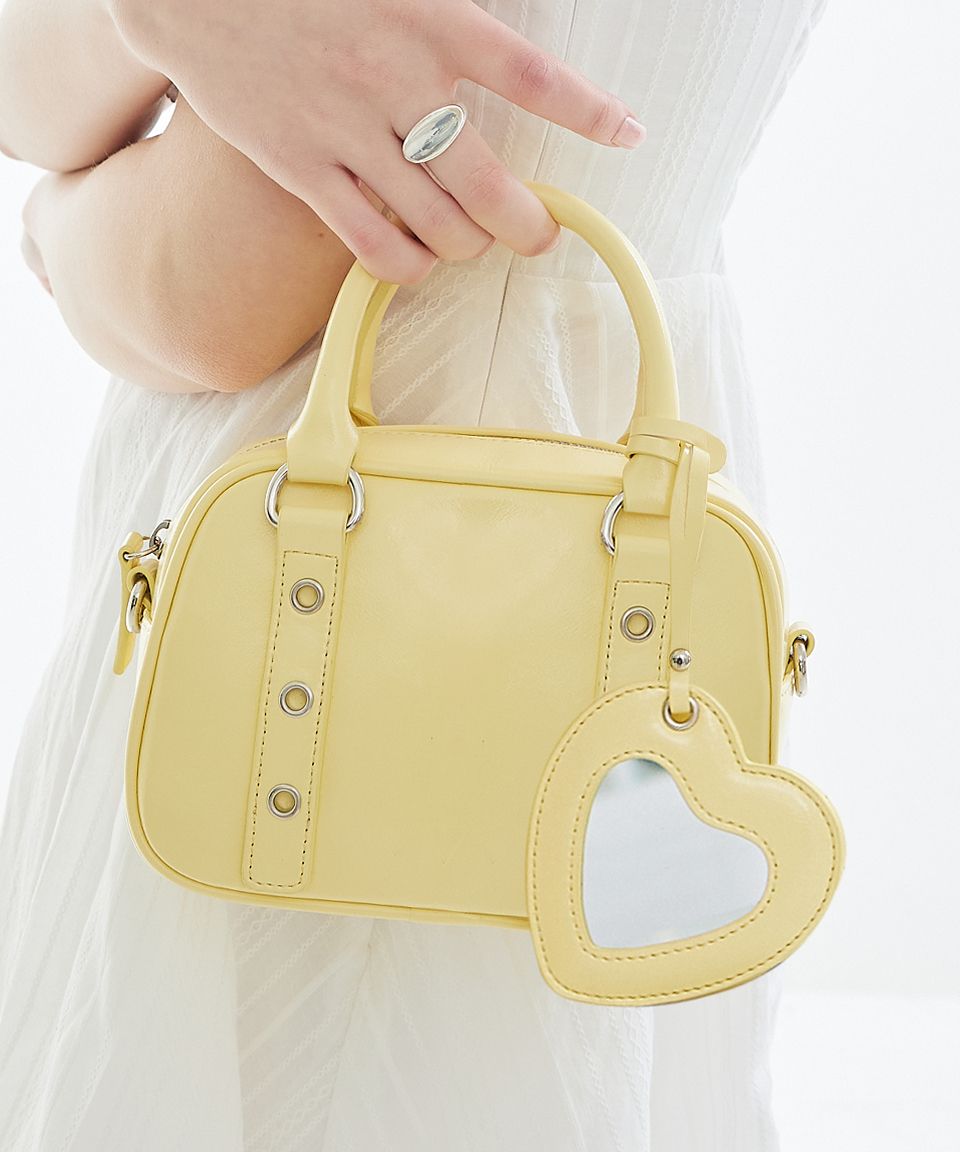 【VVV】韓国人気★ Heart Mirror Buckle Mini Tote Cross Bag VVV】韓国人気☆ Heart Mirror Buckle Mini Tote Cross Bag