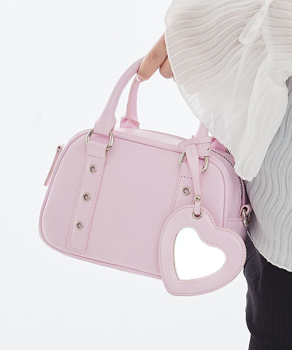 【VVV】韓国人気★ Heart Mirror Buckle Mini Tote Cross Bag VVV】韓国人気☆ Heart Mirror Buckle Mini Tote Cross Bag (VVV