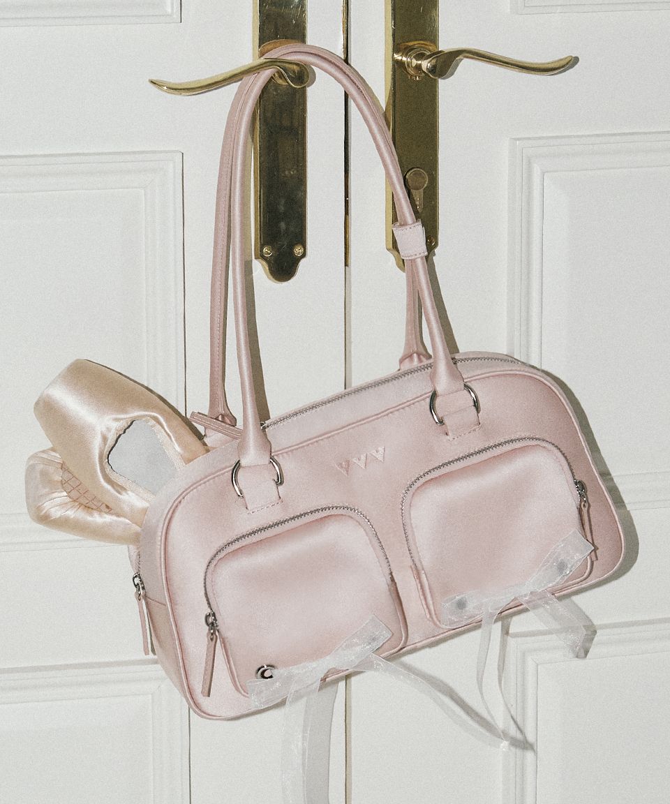 MUSINSA | VVV Ribbon pocket tote shoulder bag _ Pink