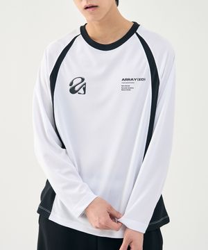 플렛 백 메쉬 래글런 롱슬리브 티셔츠 [WHITE]