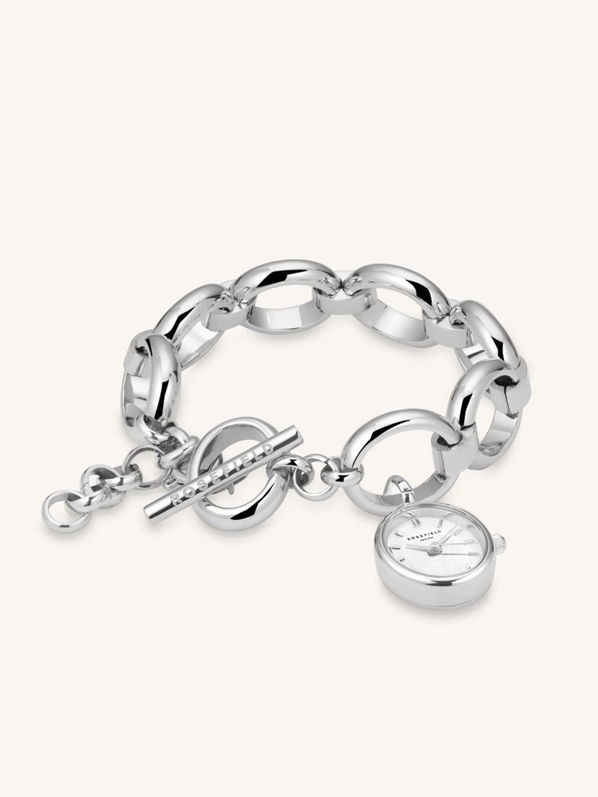 로즈필드(ROSEFIELD) The Oval Charm Chain White Silver