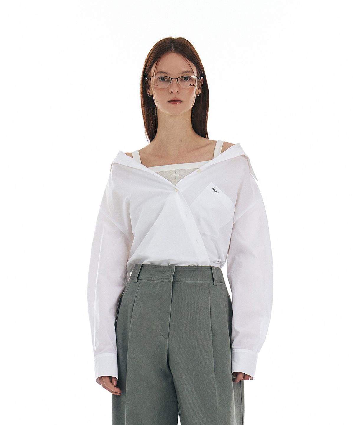 그로브(GROVE) COHEN OFF-SHOULDER SHIRT_IVORY