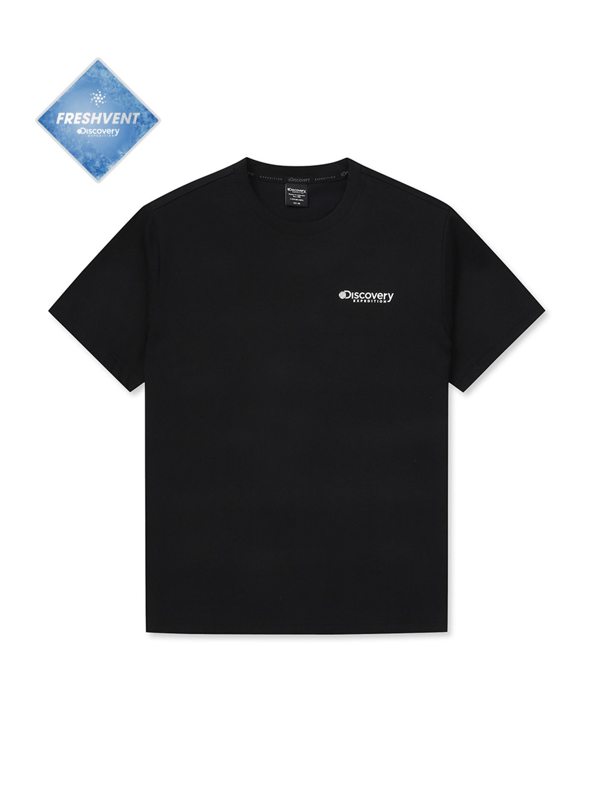 디스커버리 익스페디션(DISCOVERY EXPEDITION) 남성 프레시벤트 덴버 스몰로고 반팔티셔츠 (BLACK)