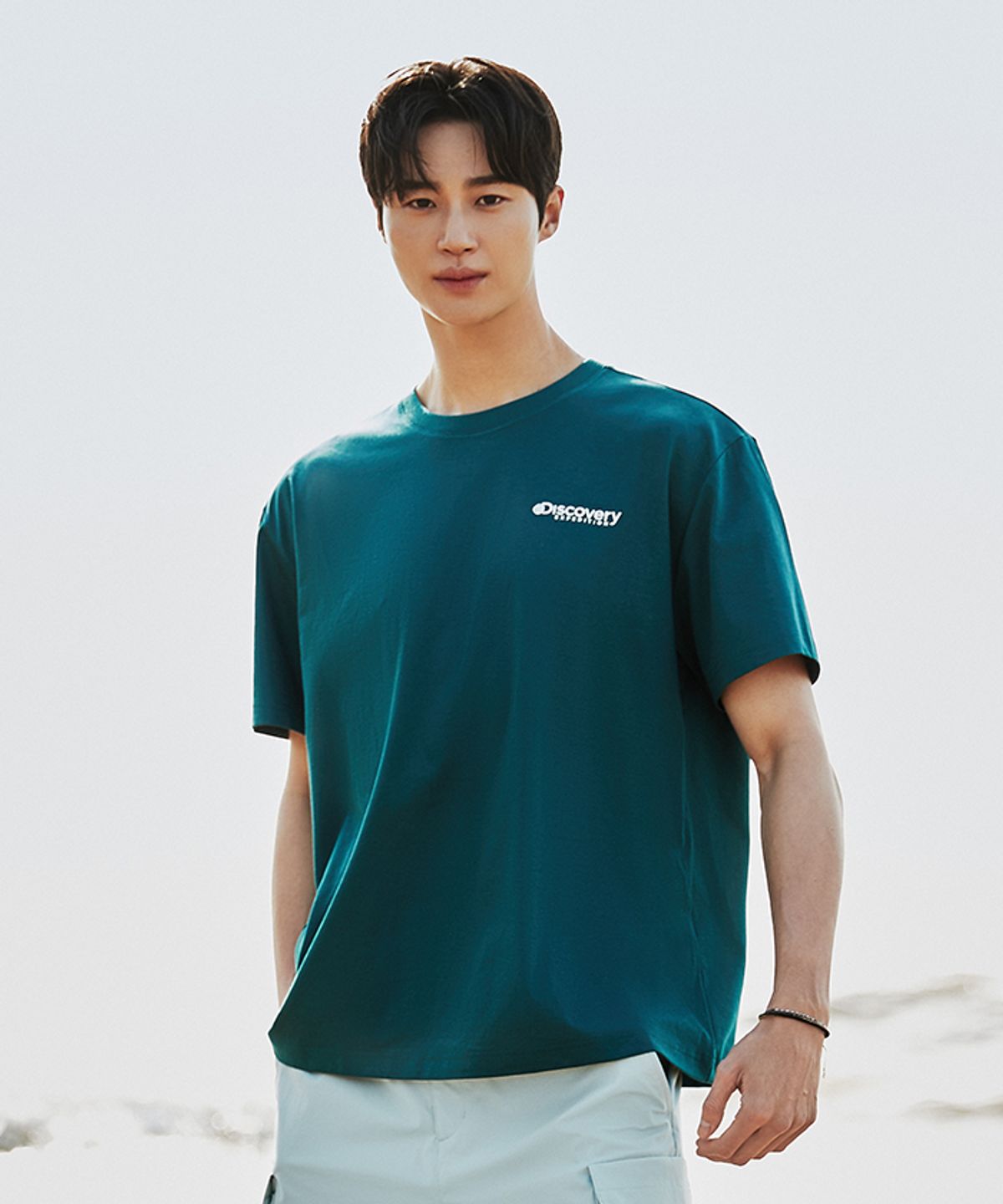 디스커버리 익스페디션(DISCOVERY EXPEDITION) 남성 프레시벤트 덴버 스몰로고 반팔티셔츠 (D/TURQUOISE)