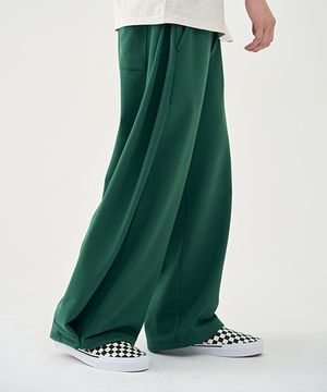 컴피 인버티드 플리츠 스웻 팬츠 [GREEN]