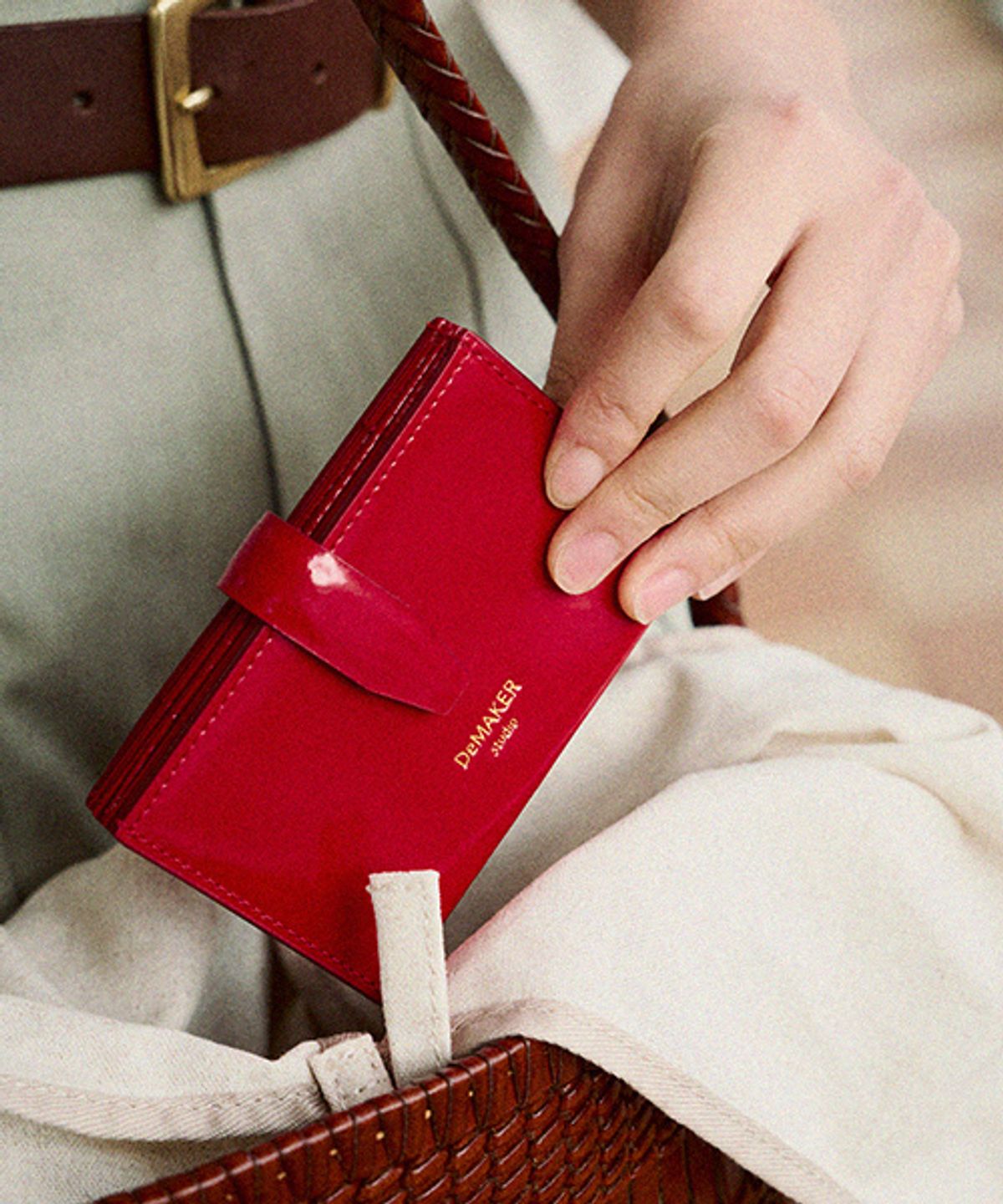 드메이커(DEMAKER) Folding wallet-tomato red