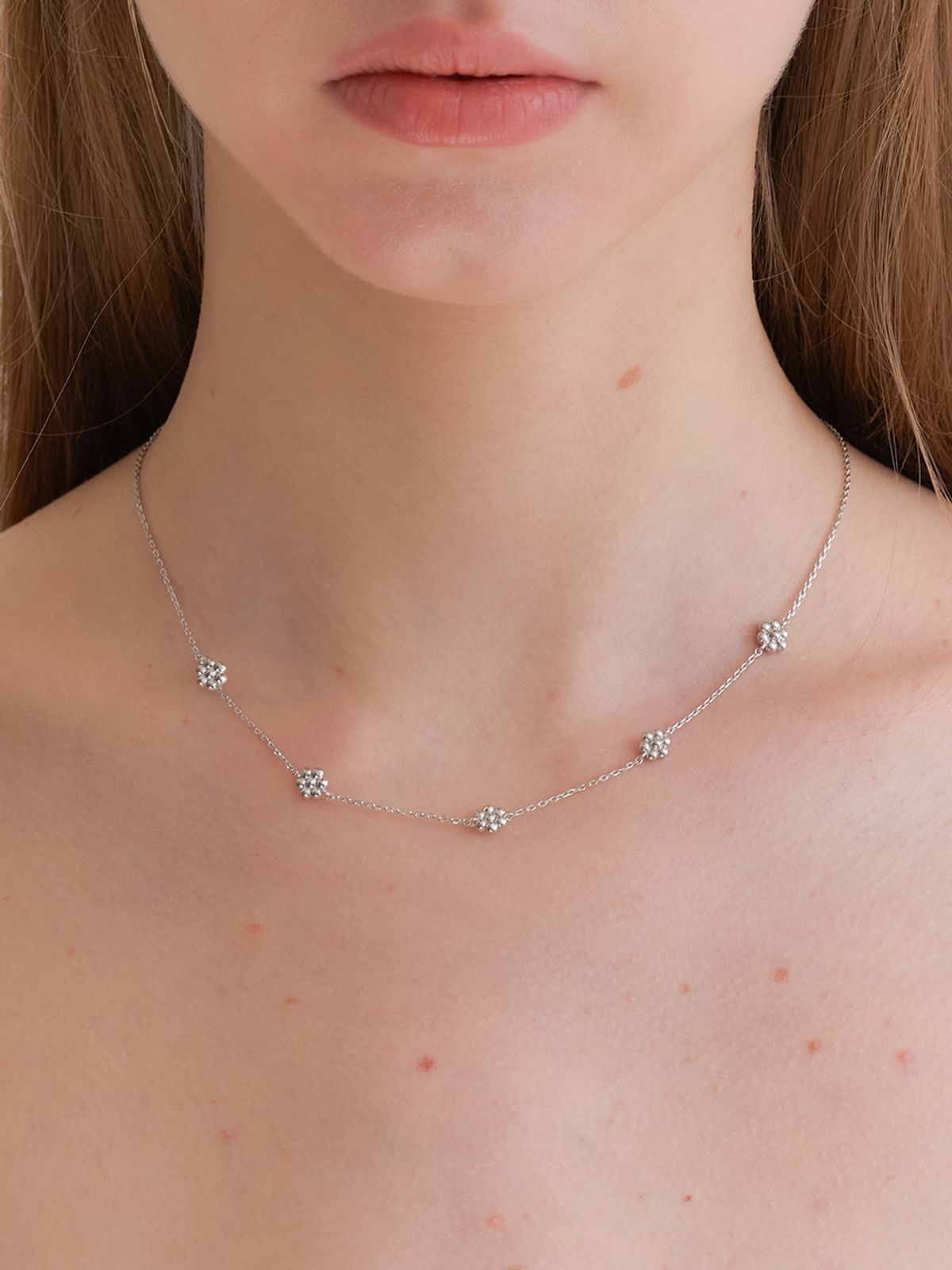 오블라(OVLA) dots flower choker necklace JN014