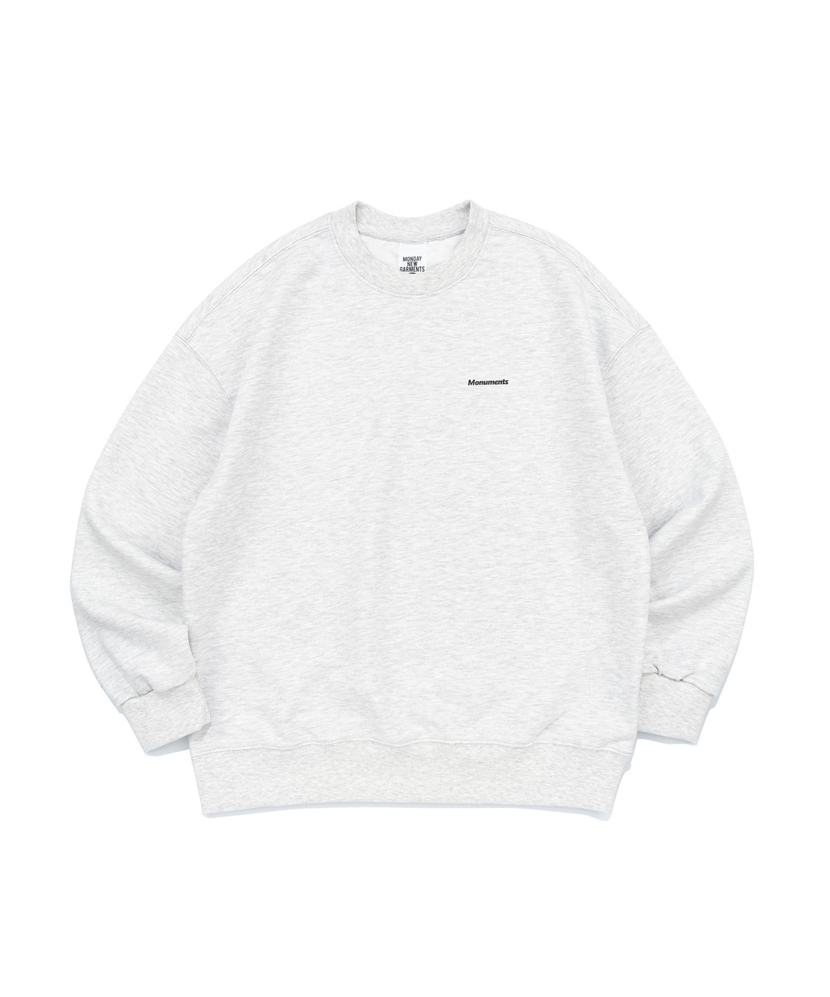 모뉴먼트(MONUMENTS) ESSENTIAL LOGO SWEATSHIRT (LIGHT MELANGE)