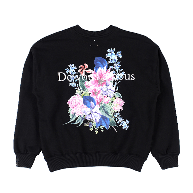 PNK LA FLEUR SWEAT SHIRT BLACK 라 플라 맨투맨