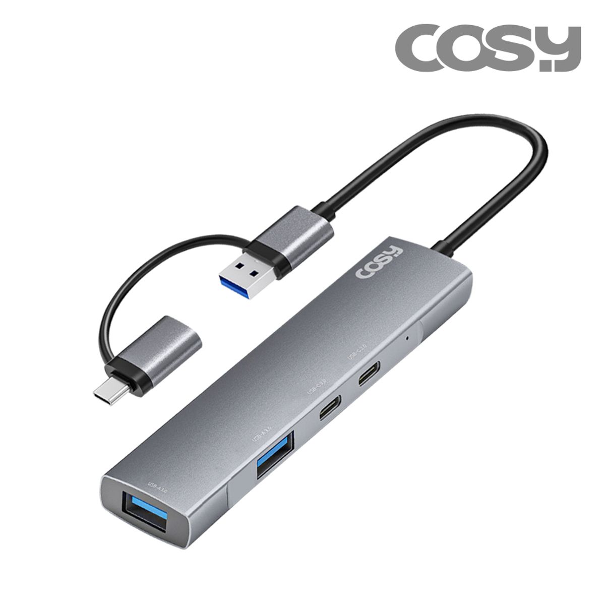 코시(COSY) 로비 듀얼커넥트(C+A) USB3.0 2포트+C타입 2포트 멀티허브 UH4096CA