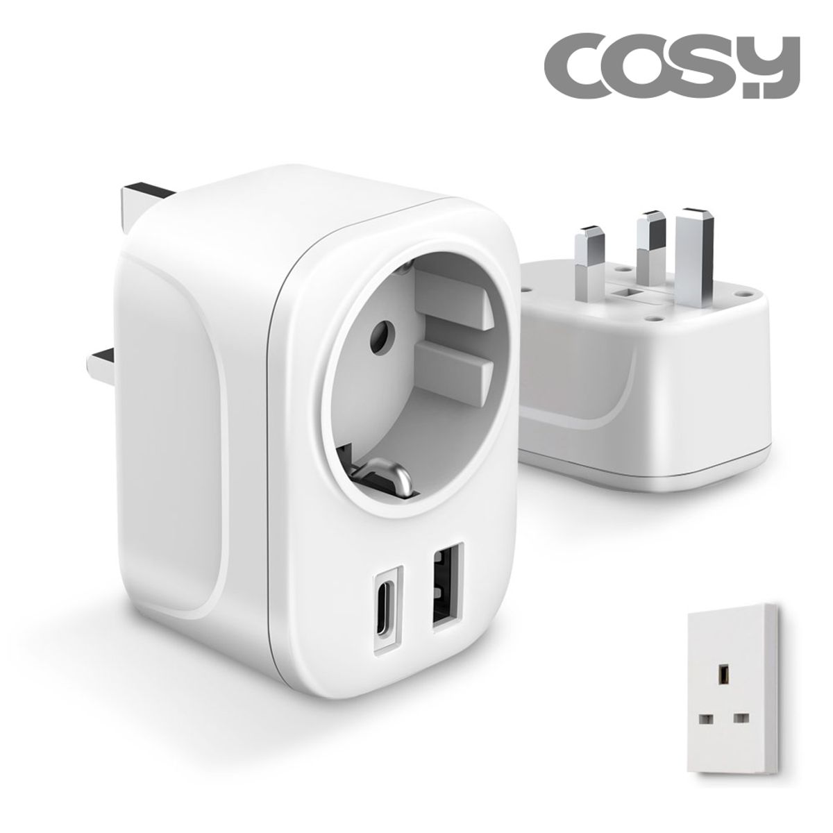 코시(COSY) 유씨 영국형 여행용 어댑터(C타입+USB-A) TA4089UC