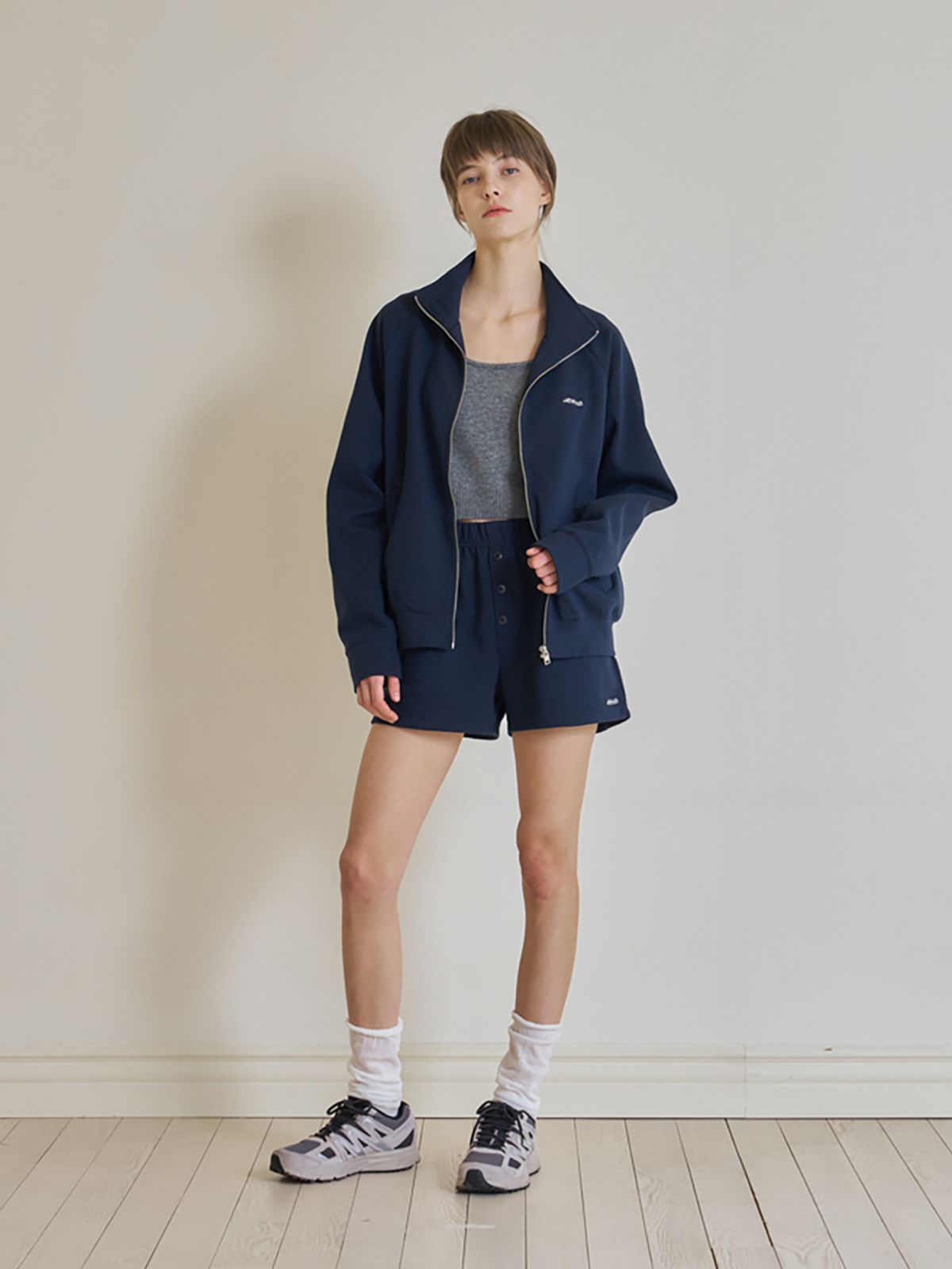 노우드(NOEUD) Sweat short-pants (Navy)