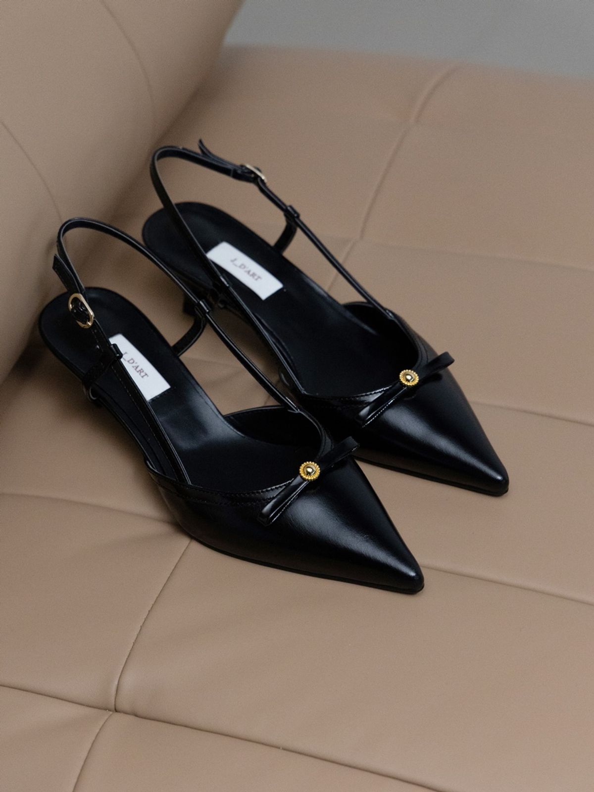 쥬다르(JEU DART) rina ribbon slingback black
