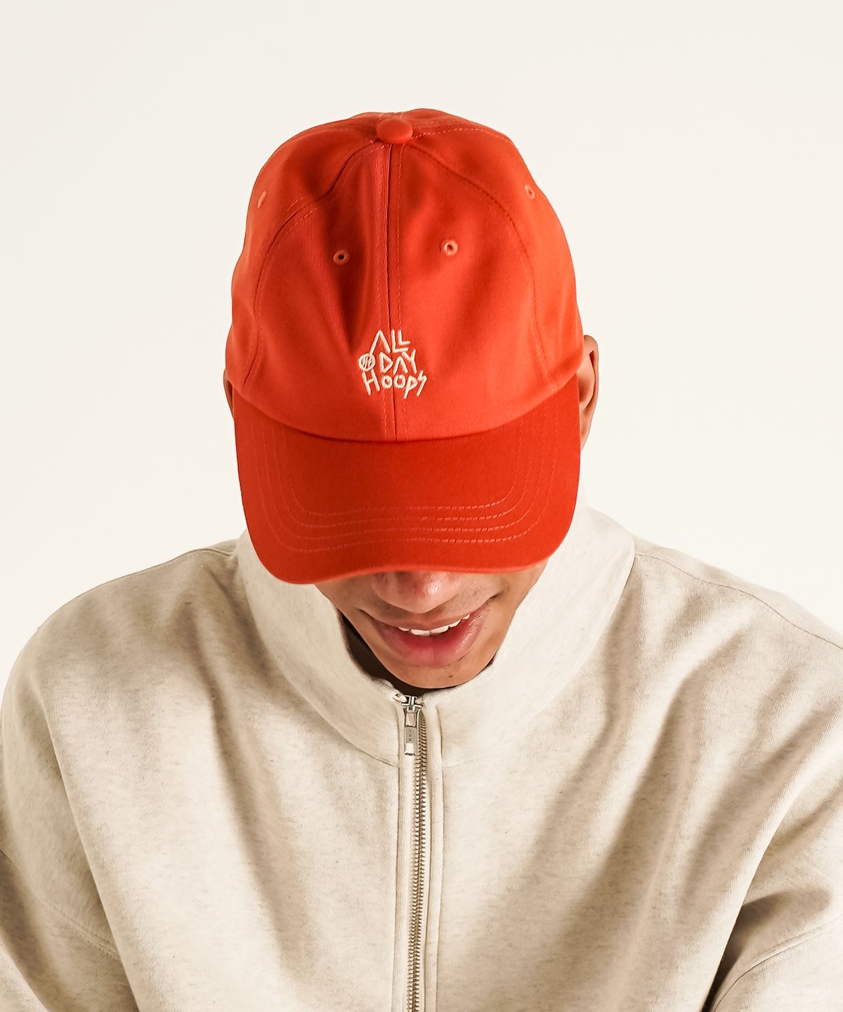 올데이훕스(ALL DAY HOOPS) 훕스 로고 자수 볼캡 볼브라운