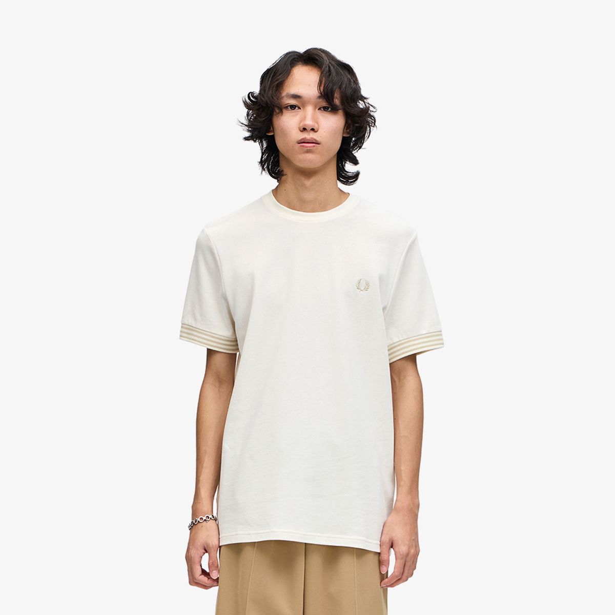 프레드페리(FRED PERRY) [Sharp] 스트라이프 커프 티셔츠(560) AFPM2417707-560