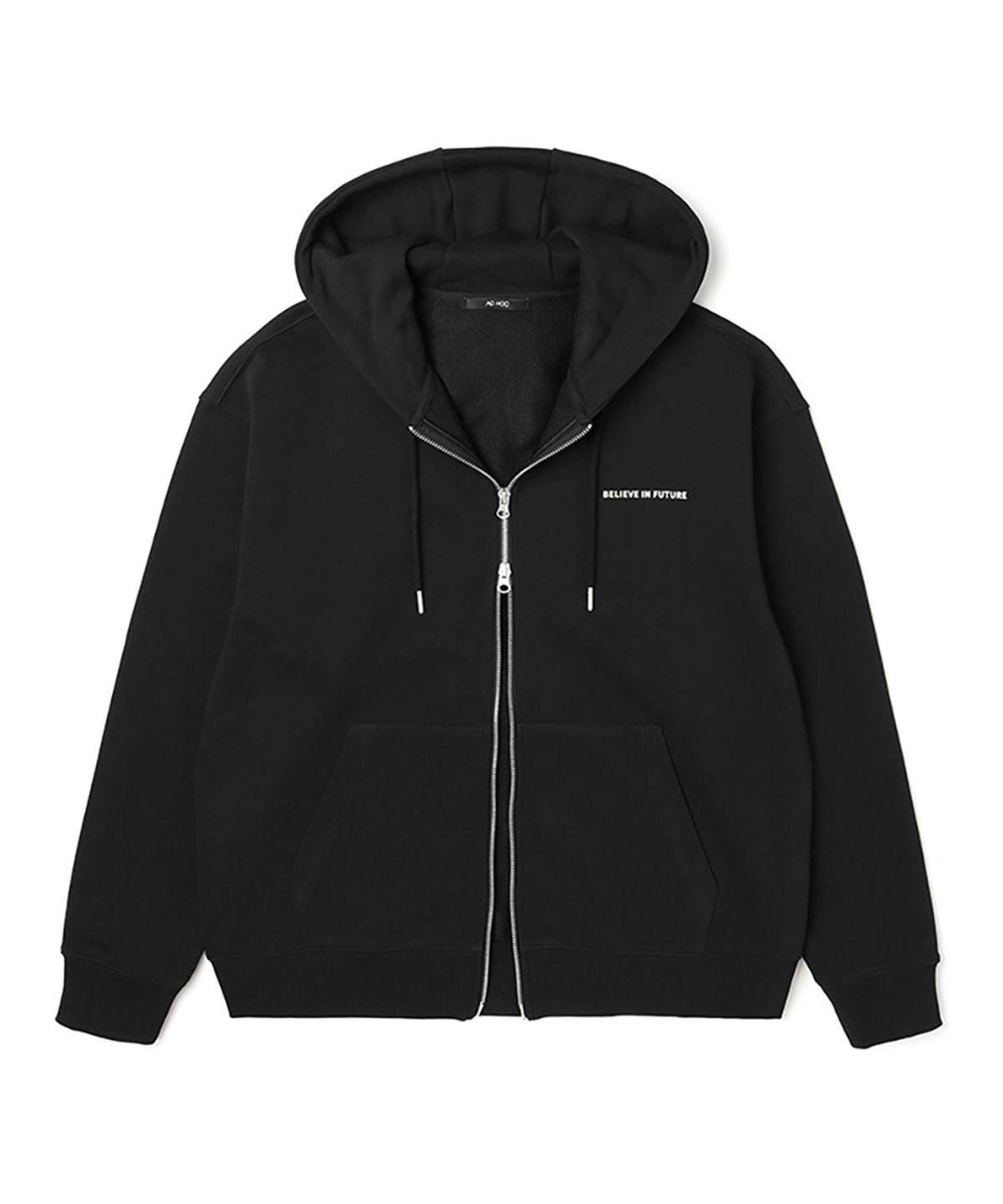 애드호크(ADHOC) 남여공용 베이직 쮸리 후드집업 (BLACK) (HASGD90-39)