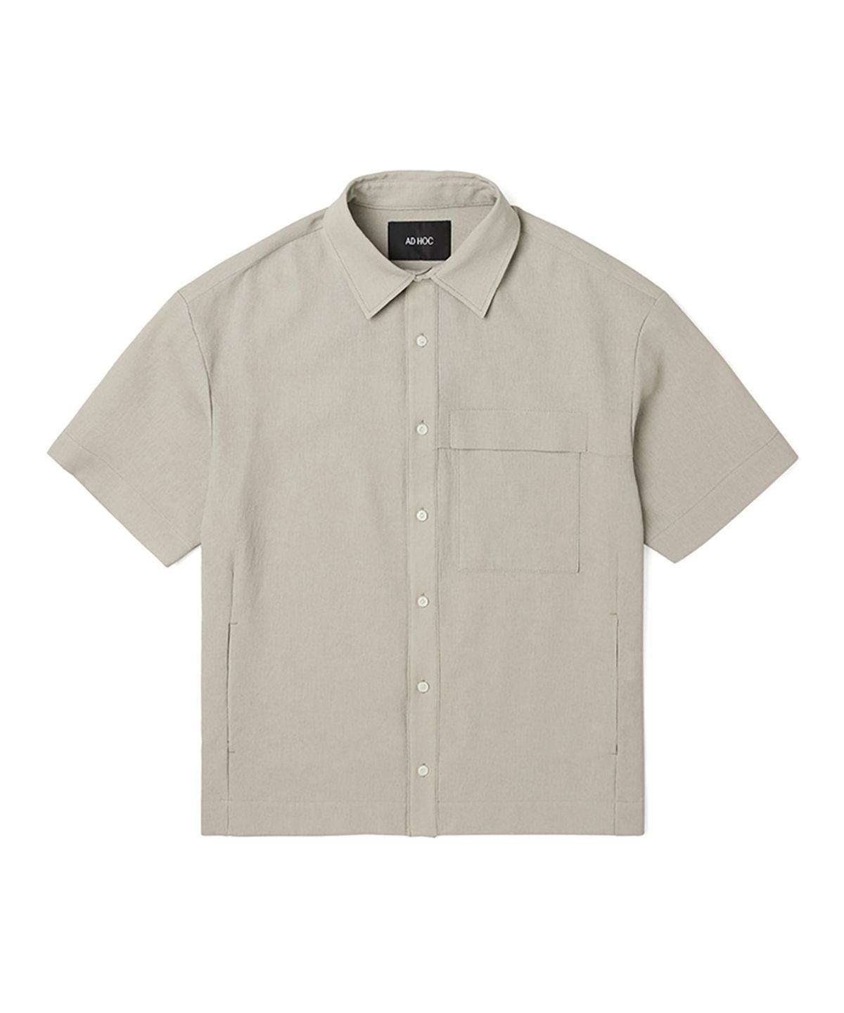 애드호크(ADHOC) 남성 원 포켓 반팔 셔츠 (BEIGE) (HA5SS07-25)