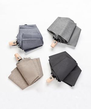 우드 백색손잡이 3단우산