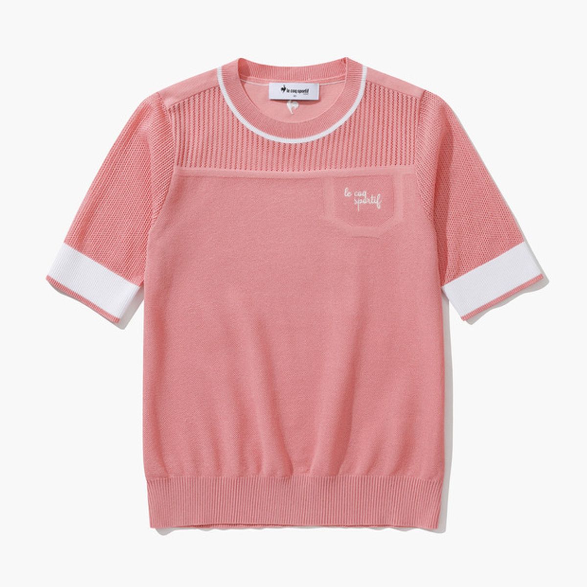 르꼬끄 골프(LECOQ GOLF) 여성 스카시 라운드 반팔 스웨터 (GP122LKP31)