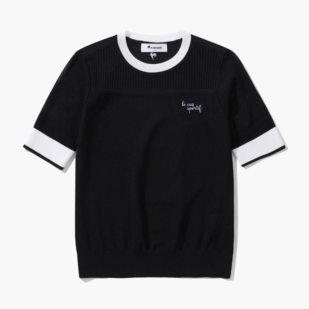 르꼬끄 골프(LECOQ GOLF) 여성 스카시 라운드 반팔 스웨터 (GP122LKP31)