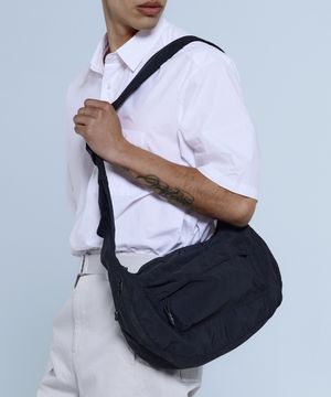 볼드 포켓 나일론 크로스백 [블랙]