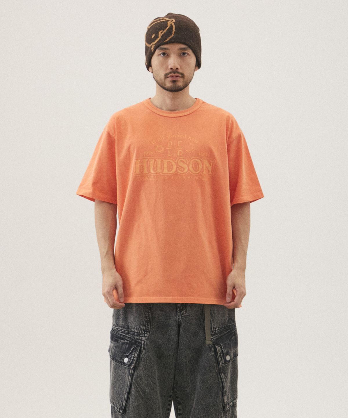 펜필드(PENFIELD) PIGMENT DYED BASIC SHORT SLEEVE ORANGE_FQ2KT53U