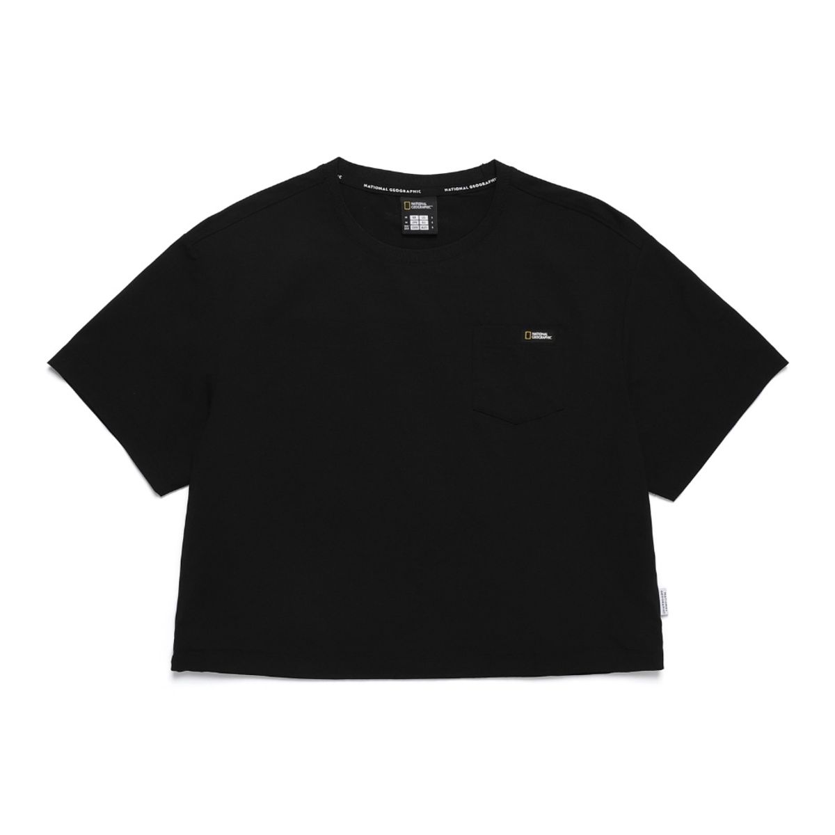 내셔널지오그래픽(NATIONALGEOGRAPHIC) N242WTS970 여성 프로즌에어 크롭 포켓 반팔 티셔츠 CARBON BLACK