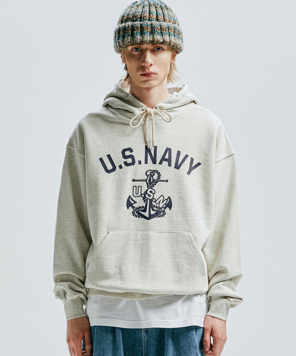 케이엔드(KND) USN 헤비웨이트 후디 오트밀