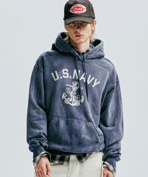 USN VTG 다잉 후디 더스티 네이비