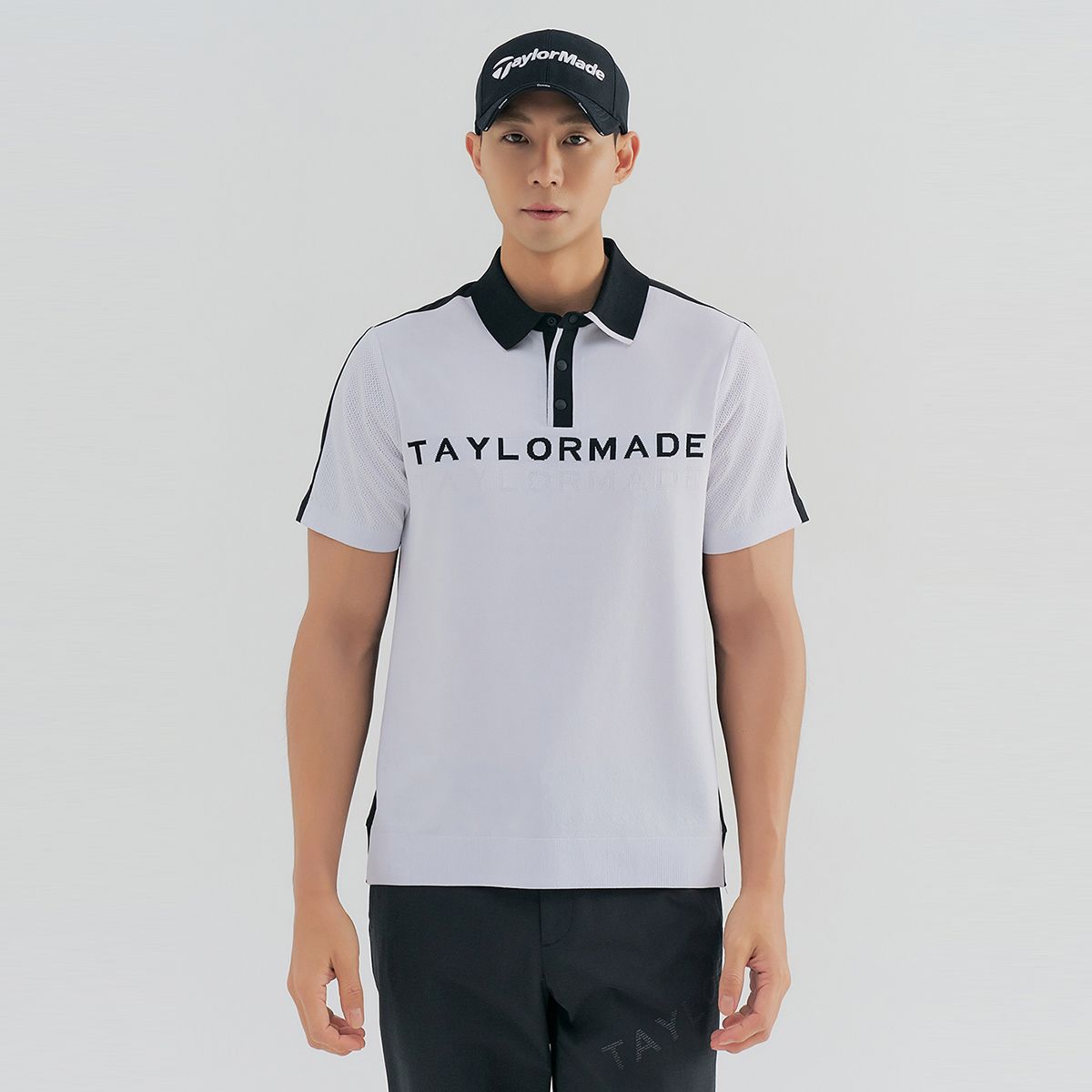 테일러메이드 어패럴(TAYLORMADE APPAREL) 남성 니트 하이브리드 반팔 티셔츠 TTN-21HG48-199