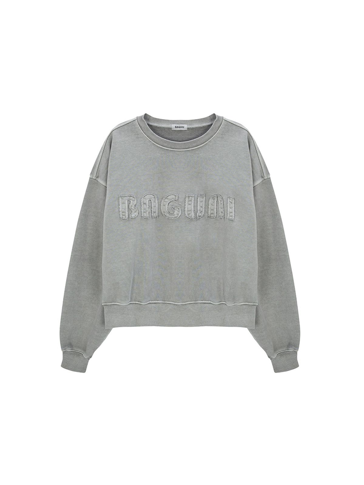 샐러드바구니(SALAD BAGUNI) Heavy Pigment Lettering Sweatshirt - gray