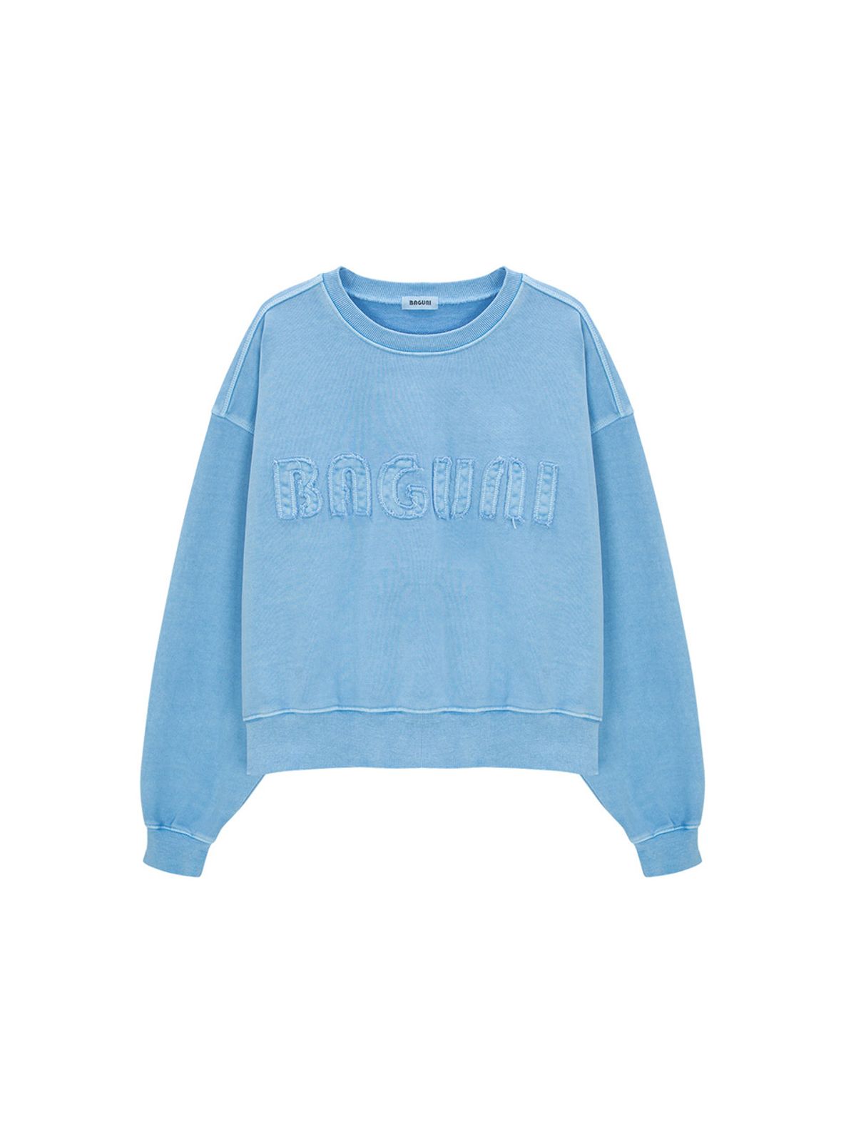 샐러드바구니(SALAD BAGUNI) Heavy Pigment Lettering Sweatshirt - light blue