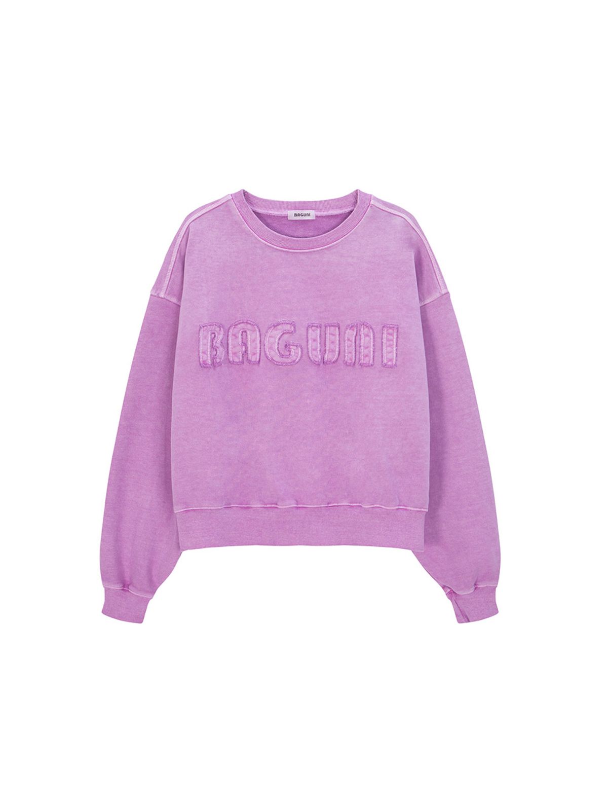 샐러드바구니(SALAD BAGUNI) Heavy Pigment Lettering Sweatshirt - light purple
