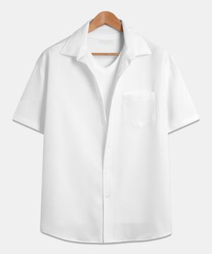 솔리드 링클프리 루즈핏 무지 반팔 화이트